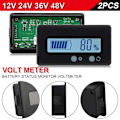Miniatyrbild 2 av 5: 2PCS LCD-batterikapacitetsmätare, 12V/24V/36V/48V blybatteri S