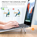 Miniatyrbillede 4 af 5: 2-delt bærbar computerstand, sammenklappelig stand, selvklæbende computerstand, ergonomisk