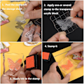 Miniatyrbild 4 av 5: 4 stämpelblock med rutnät och grepp, akryl transparenta stämpelblock set väsentliga stämpelverktyg för scrapbooking hantverk gör 2,5–10 cm
