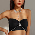 Miniatyrbillede 1 af 5: Funklende Body Chain BH Sølv Krystal Brystkæder Sexet Natklub Strand Par