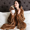 Miniatyrbild 3 av 4: Sloth Bärbar Huvfilt för Vuxna - Fluffy Super Soft Shag