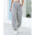Miniatyrbild 1 av 3: 2022 Joggingbyxor Dam Casual Lösa Haremsbyxor Enfärgade Mode Hip Hop Hög Midja Byxor Baggy Byxor Joggers Dam XL,GRÅ