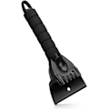 Miniatyrbilde 1 av 4: 2 stk isskraper, plast frostskrape med sklisikkert håndtak Multifunksjonelt verktøy spade design snøskuffe for bil, svart, 25,5 * 9,5 cm