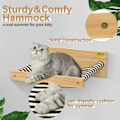 Miniatyrbild 3 av 5: Katt Hängmatta Katt Sitthylla Väggmonterad Hylla Håller Upp Till 22 Lbs, Canvas Stripe