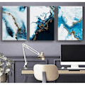 Miniatyrbillede 2 af 5: Art Canvas Navy Blue Abstract Core Abstrakt Vægplakat Og Print Minimalistisk