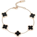 Miniatyrbillede 1 af 5: 18K forgyldt rustfrit stål Lucky 4 Leaf Link Armbånd Håndled