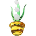 Miniatyrbilde 1 av 5: Håndblåst glassblomstfigur Mini Lily of The Valley Statue Crystal Flo