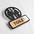 Miniatyrbild 1 av 5: Toalettsskylt med symbol för män och kvinnor, toalettsskylt i akryl, wc-skylt för hem och badrum, väggdekal för män och kvinnor