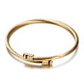 Miniatyrbillede 4 af 4: Rustfrit stål kabeltråd åben manchet justerbar størrelse bangle armbånd