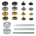 Miniatyrbild 5 av 5: 325 set läder tryckknapp verktygssats metall tryckknappar knapp dubbel keps mässing