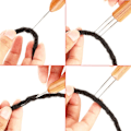 Pikkukuva 5 / 5: 6 kappaletta Dreadlock-virkkuukoukkua 0,5 mm 0,75 mm Hiusten Dreadlock-neula