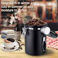 Miniatyrbild 3 av 5: Lufttät kaffekanna i rostfritt stål, 1,8L lufttät förvaringsbehållare med datumratt och gratis måttsked för kaffebönor, te, nötter