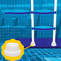 Miniatyrbillede 4 af 5: 2 stk. gummibeskyttere til poolstiger - med gummistop - pooltilbehør - hvide stigebuffere