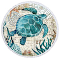 Pikkukuva 1 / 3: Mikrokuituinen pyöreä rantapyyhe, yhteensopiva rantapeitto, kylpypyyhe, joogamatto, retkipeitto, piknikpeitto, 150*150cm (Turtle Blue)