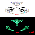 Miniatyrbilde 4 av 5: Noctilucent Face Gems Stickers Luminous Temporary Tattoos for Woman Self-ad