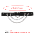 Pikkukuva 4 / 5: PU-nahkaa simuloitu goottilainen punk-hopea sydän choker-jalka rengas