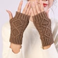 Miniatyrbillede 5 af 5: 4 Par Knittede Fingerløse Handsker, Kvinder Vinter Varme Handsker, Klassiske Strikkede Handsker til Håndledsvarmere En Størrelse Multifarvet