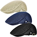 Miniatyrbillede 1 af 5: 3 stk. Mænd Mesh Flat Cap Åndbar Sommer Newsboy Hat Beret Ivy Hat Cabb