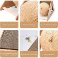 Miniatyrbilde 5 av 5: Kattenskrapeball i naturmateriale, skrapebrett for innendørskatter og kattunger, interaktivt katteskrapeball med ball, katteskrapeball i papp