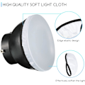 Miniatyrbild 3 av 5: 4 st Diffuser Lamp Sock Mjuk Diffuser Lamp Cover 7 Tum/ 18 cm Standard Tyg Diffuser Ljus Sock Lampskärm Reflektor Lamp Sock för Strobe Flash Light Speedlite (Vit)