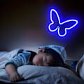 Miniatyrbild 3 av 3: Narasios Butterfly Neon Logo Fjäril Sovrum Vägg LED 2 Delar Universitet
