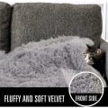 Miniatyrbilde 5 av 5: 2 stk Fluffy plysj tepper for hunder og katter Dobbeltsidige matter Vaskbare Myke og varme komfortable deksler Kjæledyr Hundesofa seng (Grå: 36X56cm)