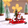 Miniatyrbilde 4 av 4: 3 stk Trejulepynt Julestue, Trejulemann Snømann og Hjortedesktopdekorasjoner Hjemmegave