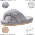Miniatyrbillede 5 af 5: Kvinder Bløde Plys Letvægts Hjemmesko Fuzzy Krydsbånd Slip on Open