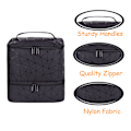 Miniatyrbillede 3 af 5: Neglelak Organizer Taske Neglelak Organizer Taske, Dobbelt-Lag Neglelak Opbevaring og Negle Tørrer Etui, Holder 30 Flasker (15 ml) (Sort)