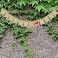 Miniatyrbillede 2 af 5: Velkommen hjem banner bunting, 3m rustik hessian bunting banner,  velkommen hjem