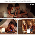Miniatyrbillede 4 af 5: Touch Wake Up Natlampe med Solopgangssimulering Vækkeur, 3 måder dæmpbar varm hvid Sengelampe til Børneværelser RGB Ambient Bord Natbordslampe, Søvnhjælp Snooze Timer Tilstand