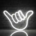 Miniatyrbilde 1 av 5: Finger Neon Sign Lucky Gesture Hvit Neon Neon Lys Skilt Håndformet Neon