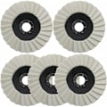 Miniatyrbillede 1 af 5: 5 stk. uldfilt poleringsskive 125 mm savtakket skive til rustfrit stål