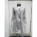 Miniatyrbillede 3 af 5: Grå Trenchcoat til kvinder Jakke Vinter Hætte Oversized Elegant
