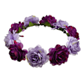 Miniatyrbilde 3 av 5: 3 stk. kranskrone rose realistisk stoff chic kunstig blomsterhodeplagg festival bryllup hårkrans blomsterkrone, 18 cm