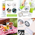 Miniatyrbillede 5 af 5: Bærbar Blender, Rejseblender Smoothie Maker 480ml Usb Genopladelig Juicer Mixer 100w Mini Personlig Frugtblender Med 6 Rustfrie Stålblad