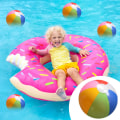 Miniatyrbillede 5 af 5: 4 stk. strandbolde, regnbue oppustelige strandbolde, vandlegetøj til poolparty