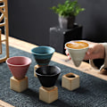 Miniatyrbillede 3 af 5: 1 stk. Keramisk Espressokopper Groft Potte Kaffekrus med Base 7oz Mini Esp