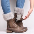 Miniatyrbild 5 av 5: Kvinnors höst vinter mode lurvig ribbade boot cuffs boot toppers benvärmare