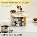 Miniatyrbillede 2 af 4: Tepose Holder til Teposer, Kaffe Kapsler, Sukker, Teboks, Tebeholder, Tehylde til Skab, Bordplade (Hvid)