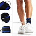 Miniatyrbild 2 av 5: 2PCS fotledsstöd för styrketräning, justerbar D-ring fitness fotled handledsrem med hållbara flätor för magmuskler, ben och knappvikter övningar män och kvinnor