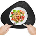 Pikkukuva 2 / 5: Mustat tablettien setti, 6 kpl, yhteensopiva ruokapöydän mattojen kanssa, keinonahkaiset tabletit, pyyhittävät
