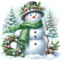 Miniatyrbild 1 av 5: Juldiamanter Konstmålning Kit för Vuxna, Snögubbe Diamanter Konstmålning Kit för Nybörjare 5D Full Borr Diamanter, Gem Art Hantverk för Vuxna Vägg