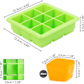 Miniatyrbild 2 av 5: Set med 2 frysformar i silikon för baby med transparent lock - Baby iskubbricka 9 x 30 ml - Stapelbar silikonform för isbitar kompatibel med fruktpuré