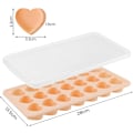 Miniatyrbilde 2 av 5: Isbittskuffe med lokk, hjerteformet silikonisbittsform, BPA-fri isbittskuffe, enkel utløsning 3D isbittsform, mini silikonisbittskuffe, for