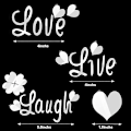 Miniatyrbillede 2 af 5: Kærlighed Live Latter Wall Decal Dekal Sølv Hjerte Spejl Væg Dekoration Soveværelse Liv