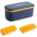Miniatyrbilde 1 av 3: Baozun isbitform isbitbrett med lokk isbit isboks med lokk, dobbelt lag silikon isbitform plast isbitboks, isbitbrett med isskje 300ml+400ml