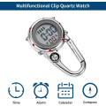Miniatyrbillede 2 af 5: Multifunktionel Karabinhageklips Ur Quartz Ur Lysende Skive FOB Digital
