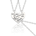 Miniatyrbild 4 av 5: Tredelad systerhalsband för 3 systrar kompis halsband silver