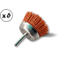 Pikkukuva 1 / 5: Pyörivä metalliharja 75 mm | 6 kpl | Varressa 6 mm | 80-karvainen jyrsitty nailonharja